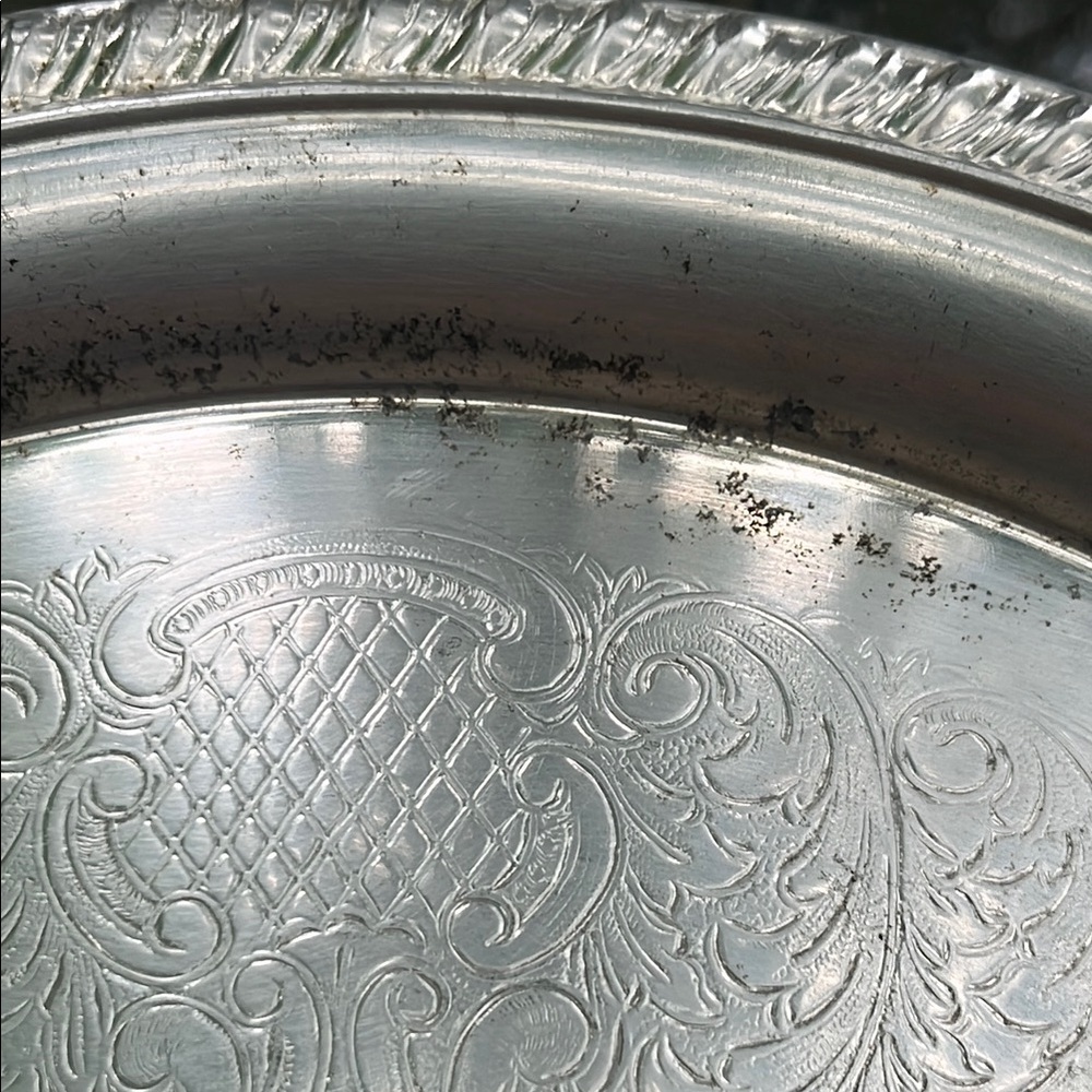 Elegant Silver Plated Serving Tray - Picture 13 of 13